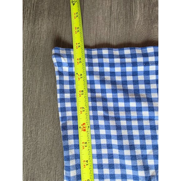 Talbots Petites Blue & White Gingham Top Sp Short Sleeve - Picture 6 of 7